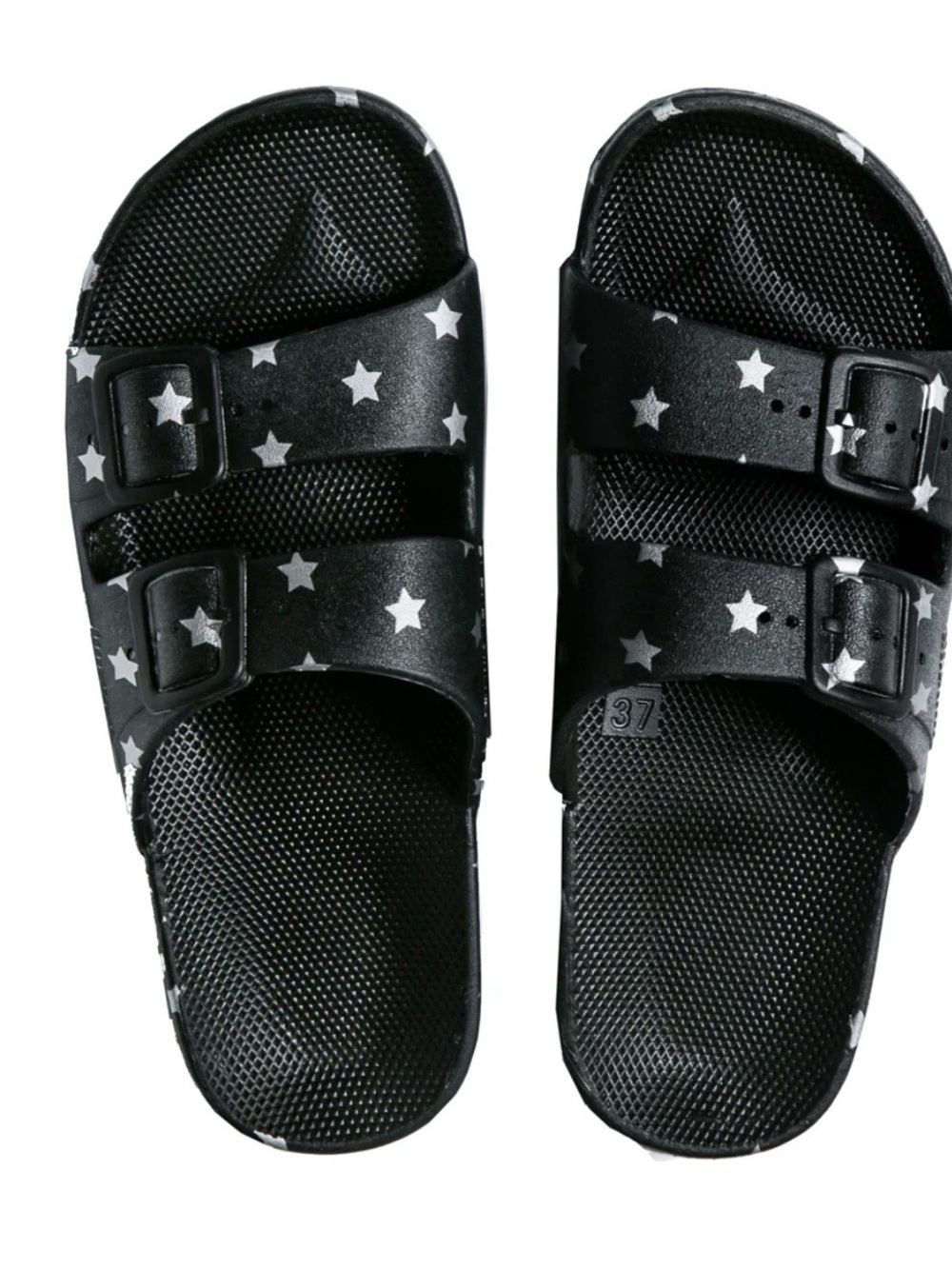 The freedom Moses Star Print Double-Buckle Slide Sandals